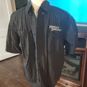 Harley-Davidson Black Pinstripe Men's Shirt